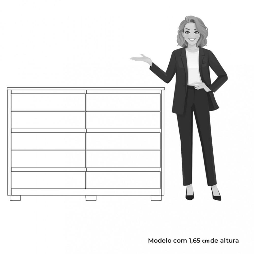 Cômoda 10 Gavetas Duetto Albatroz - 5