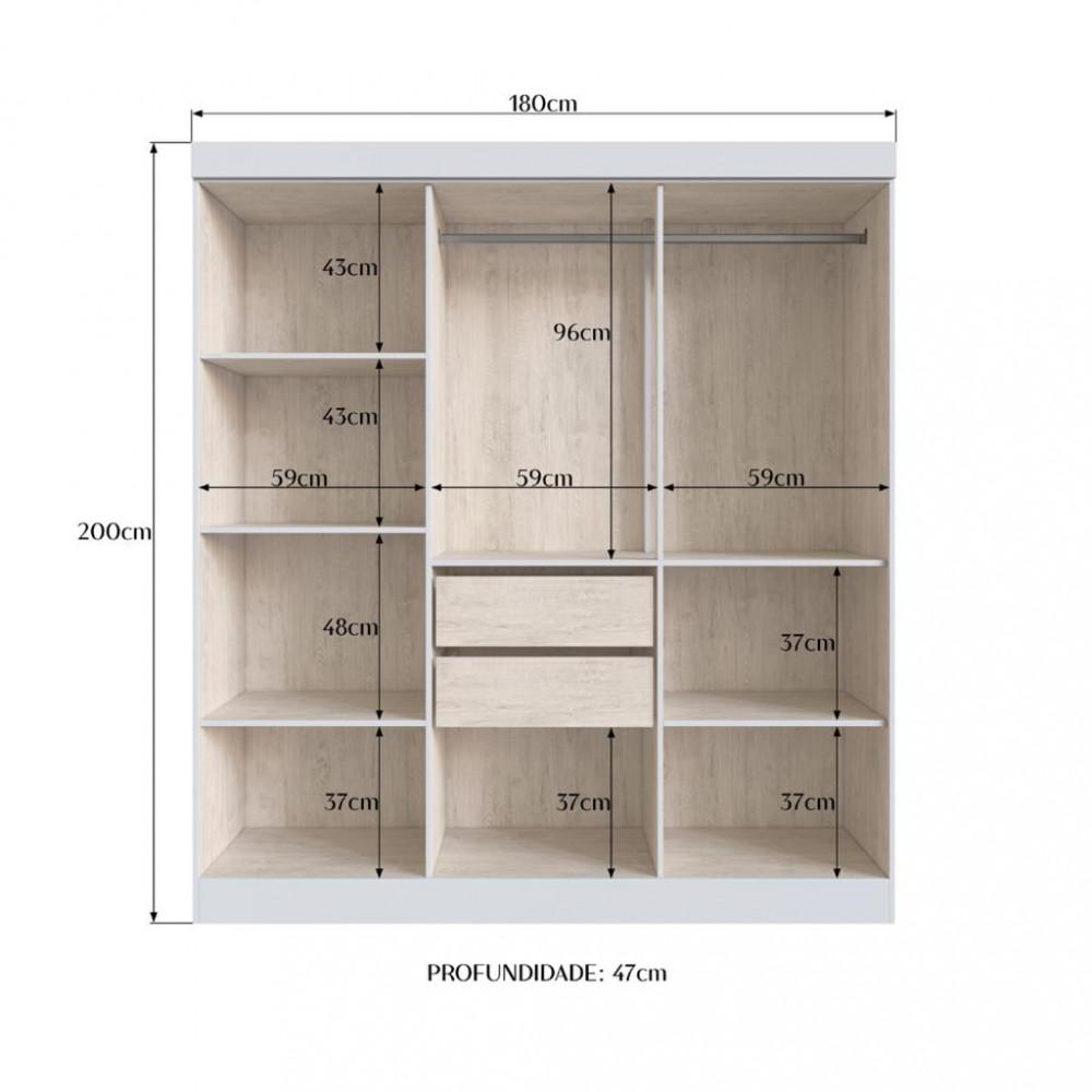 Guarda Roupa Casal 6 Portas MDF New Xangai Doripel - 3