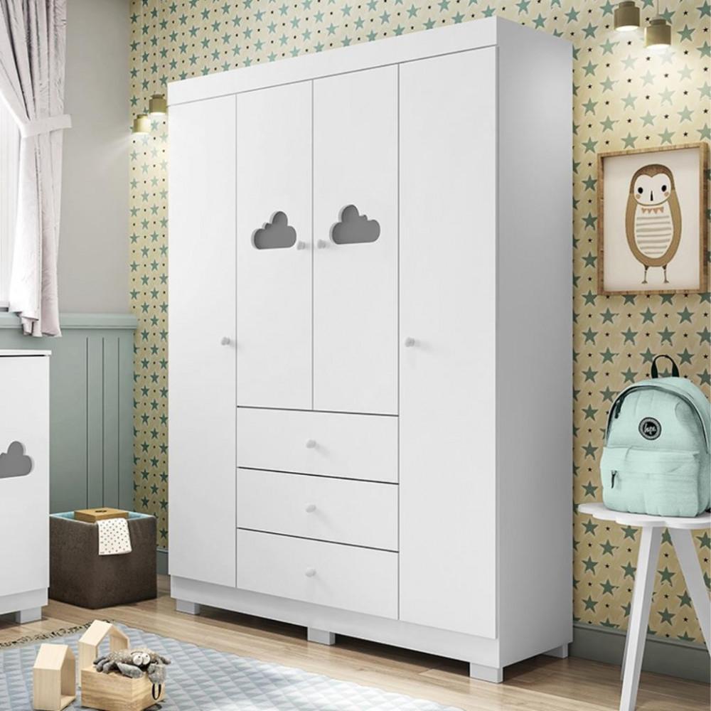 Guarda Roupa Infantil 4 Portas 3 Gavetas Ane Phoenix Baby - 1