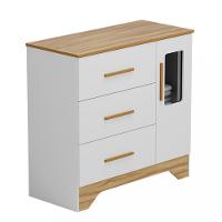 Cômoda Infantil Com Janela 1 Portas 3 Gavetas Popy Retro Peroba - 2