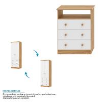 Quarto Infantil com Guarda Roupas 2 Portas 3 Gavetas e Cômoda 3 Gavetas Smim New Móveis Peroba - 2