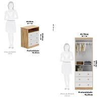 Quarto Infantil com Guarda Roupas 2 Portas 3 Gavetas e Cômoda 3 Gavetas Smim New Móveis Peroba