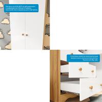Quarto Infantil com Guarda Roupas 2 Portas 3 Gavetas e Cômoda 3 Gavetas Smim New Móveis Peroba - 5