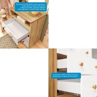 Quarto Infantil com Guarda Roupas 2 Portas 3 Gavetas e Cômoda 3 Gavetas Smim New Móveis Peroba - 6