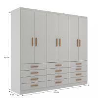 Guarda Roupa Casal 6 Portas 12 Gavetas New Mônaco Evidencia - 4