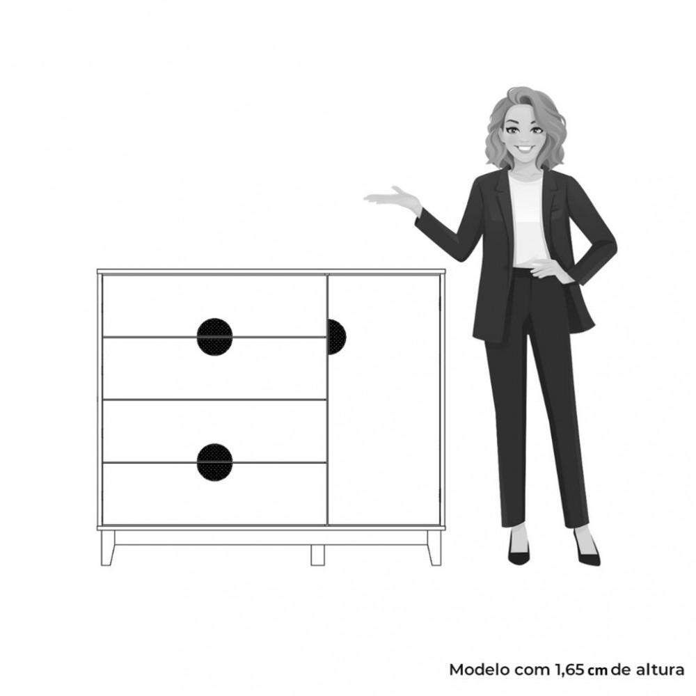 Cômoda 1 Porta 4 Gavetas Ipe Albatroz - 5