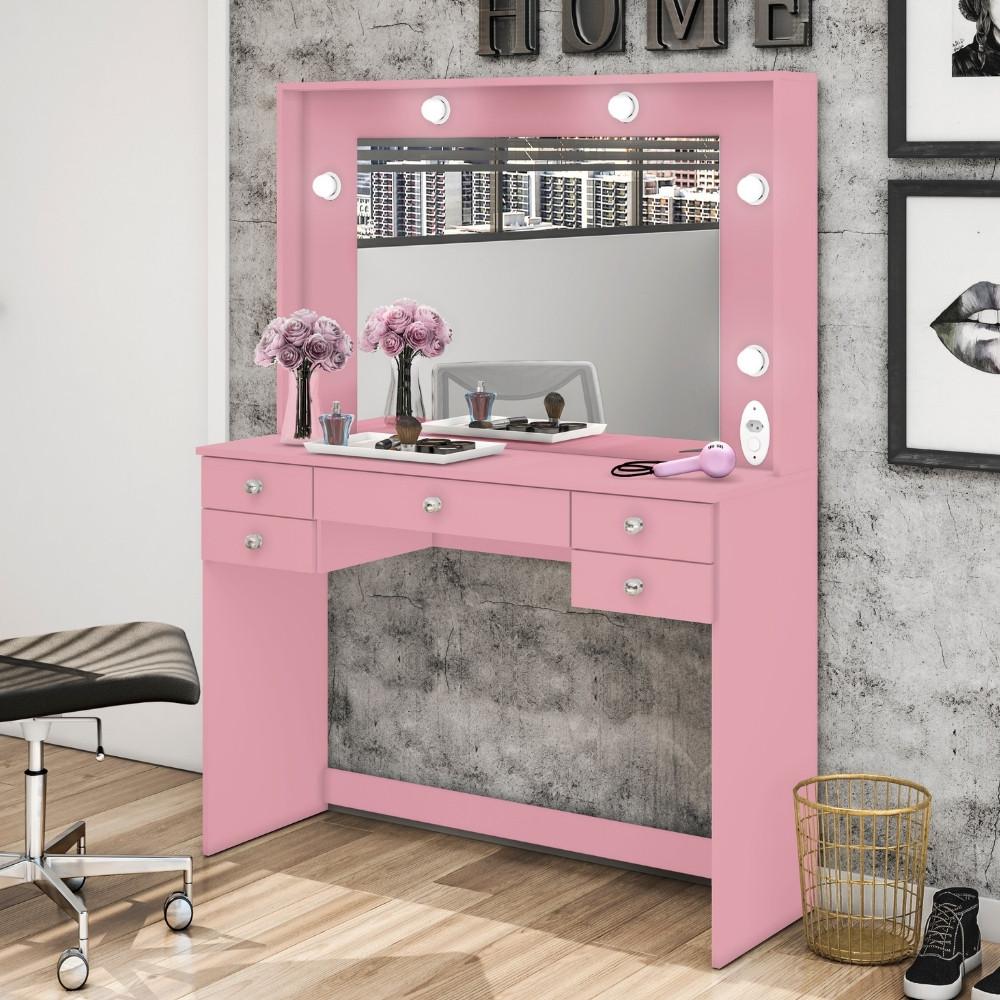 Penteadeira 5 Gavetas com Espelho MSM433 Movelbento - 1