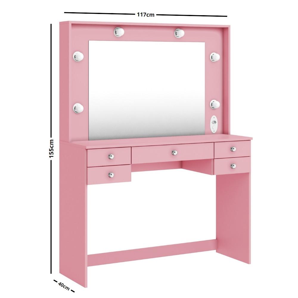 Penteadeira 5 Gavetas com Espelho MSM433 Movelbento - 3