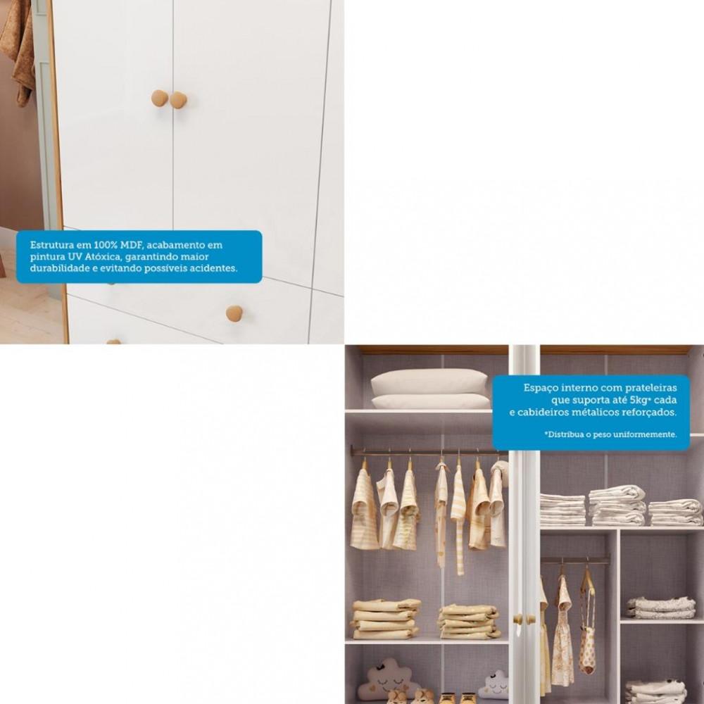 Guarda Roupa Infantil 4 Portas 4 Gavetas Elo Móveis Peroba - 5