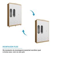 Guarda Roupa Infantil 4 Portas 4 Gavetas MDF  Noah Móveis Peroba - 2