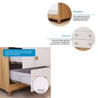 Guarda Roupa Infantil 4 Portas 4 Gavetas MDF  Noah Móveis Peroba - 5