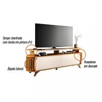 Rack para Tv até 70 Polegadas 2 Portas com Pés Ripado Alba HB Móveis - 6