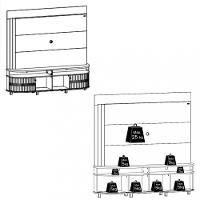 Estante Home para TV até 65 Polegadas 2 Portas Daytona Madetec - 3
