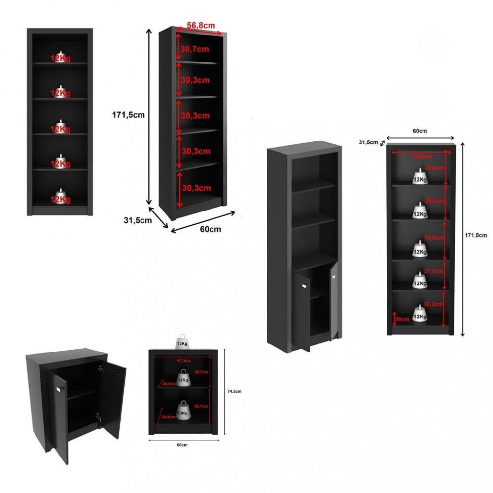 Conjunto para Escritório Balcão Estante e Armário ME41 Tecnomobili - 4