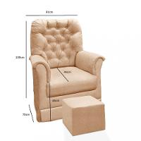 Poltrona de Amamentação com Puff Agatha Phoenix Baby - 3