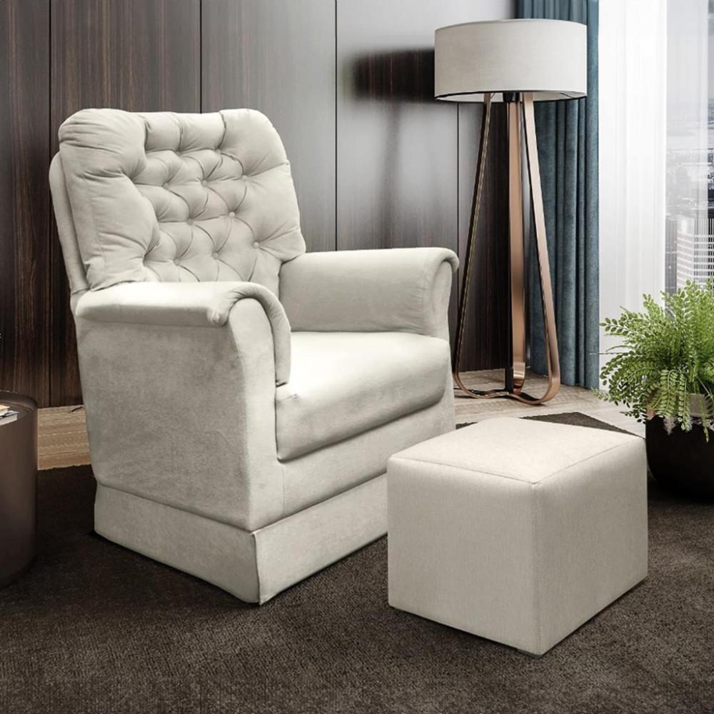 Poltrona de Amamentação com Puff Agatha Phoenix Baby - 1