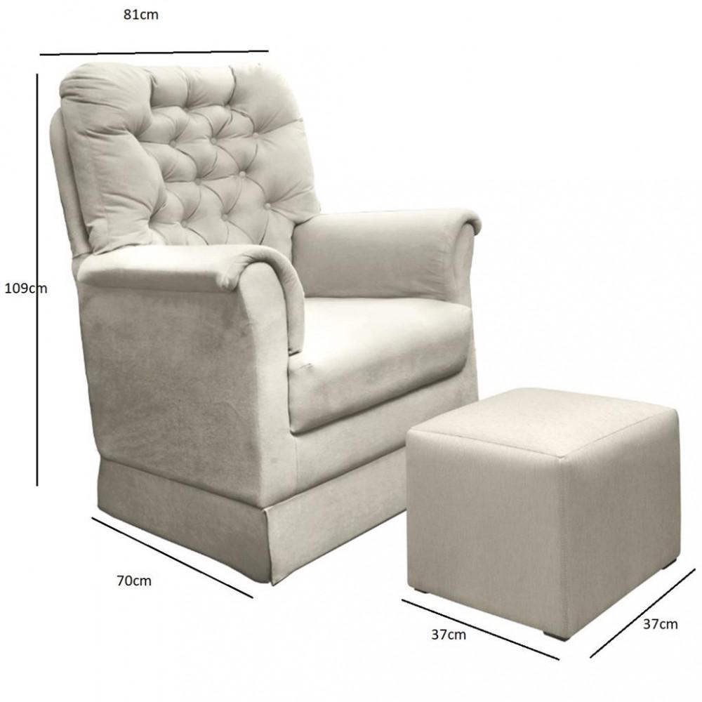 Poltrona de Amamentação com Puff Agatha Phoenix Baby - 3