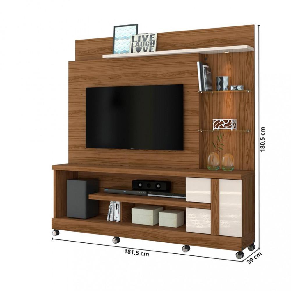 Estante home para TV até 55 Polegadas com Rodizio LED Alan Madetec - 3