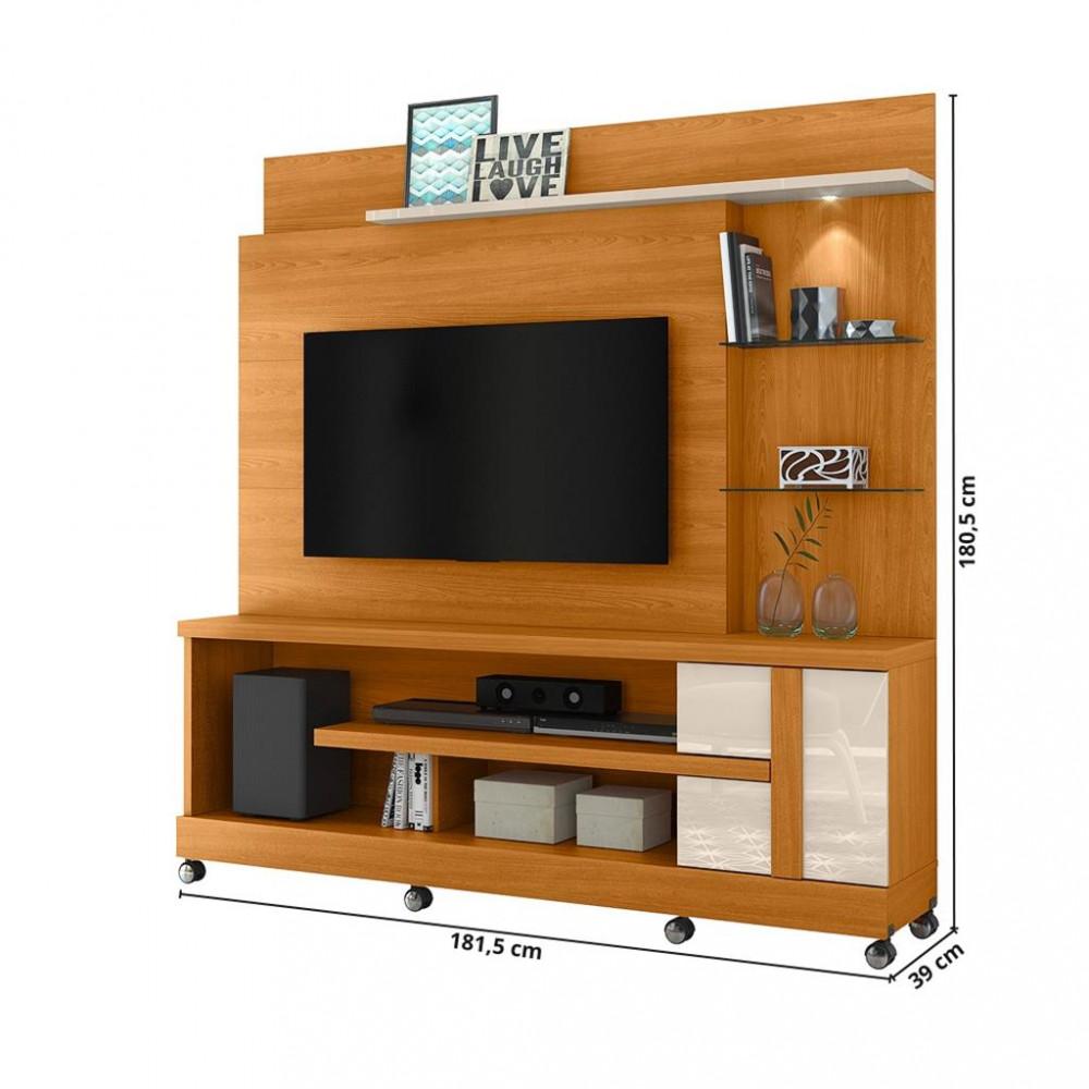 Estante home para TV até 55 Polegadas com Rodizio LED Alan Madetec - 3
