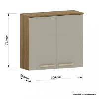 Armário Aéreo 2 Portas 80cm Isis Luciane - 4