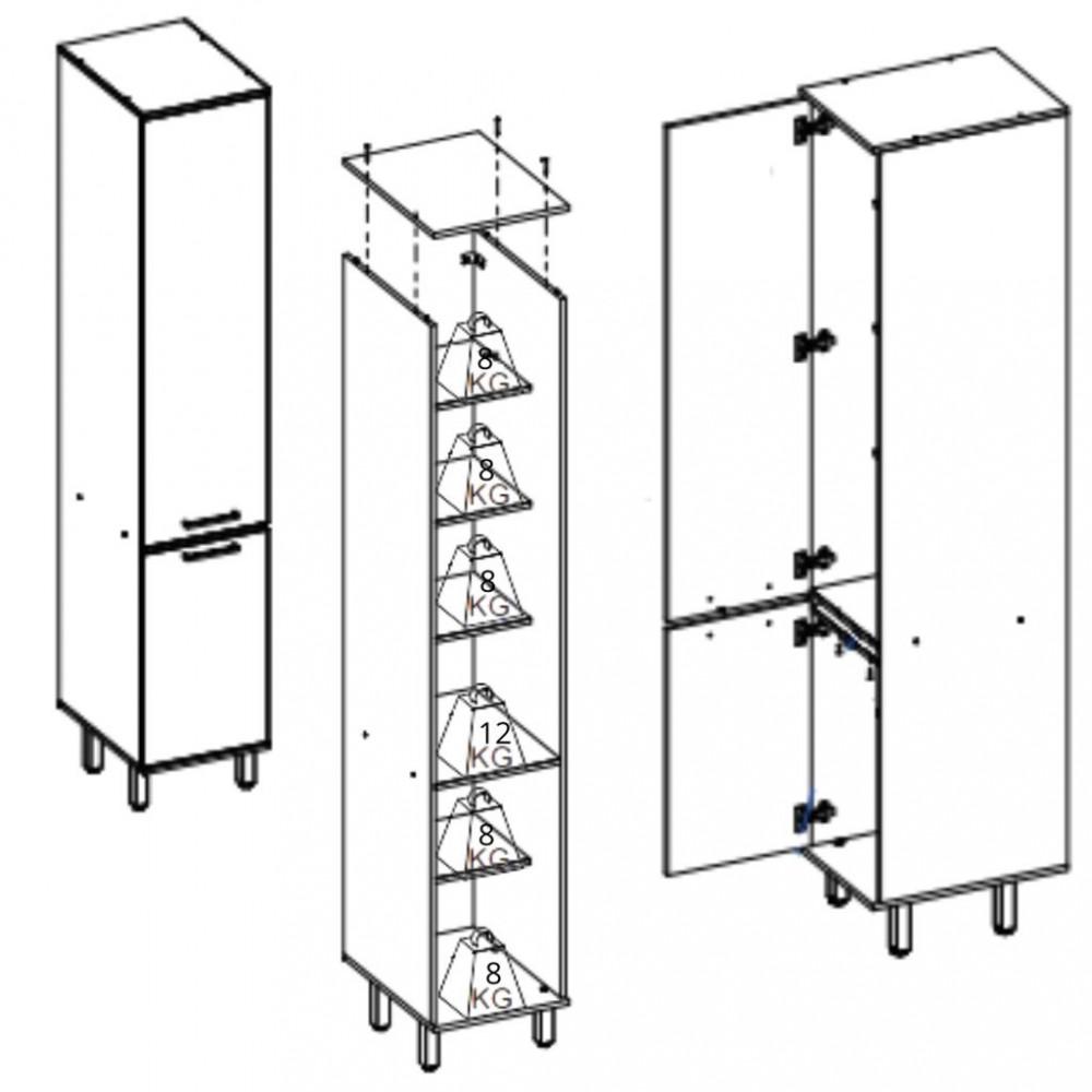 Paneleiro Simples 2 Portas 40cm Isis Luciane - 3