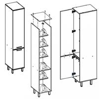 Paneleiro Simples 2 Portas 40cm Isis Luciane - 3