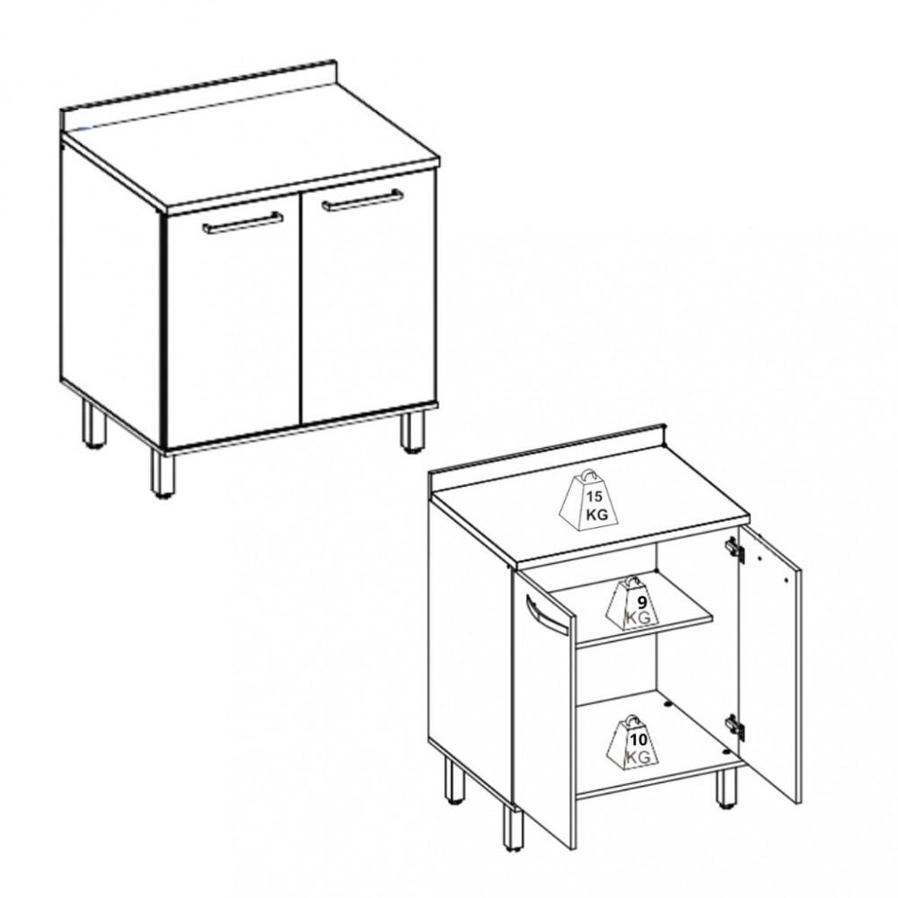 Balcão 2 Portas 80cm Isis Luciane - 3