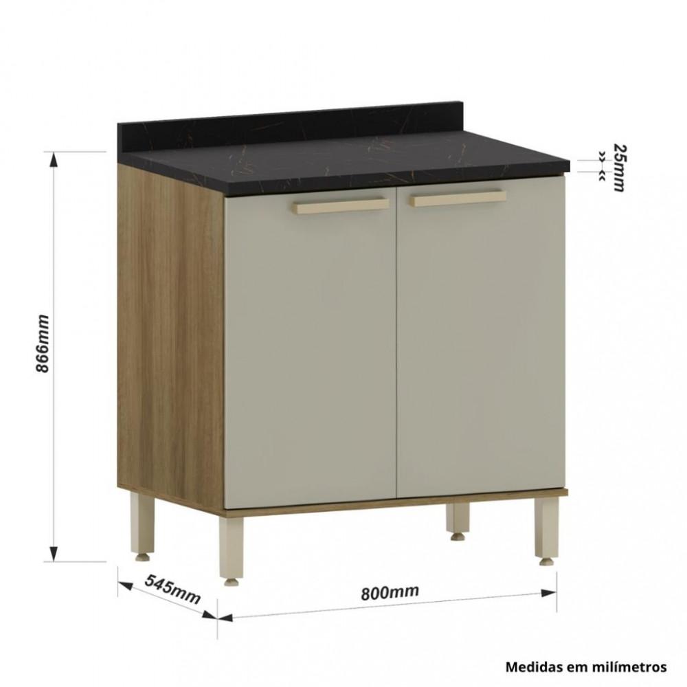Balcão 2 Portas 80cm Isis Luciane - 4