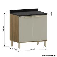 Balcão 2 Portas 80cm Isis Luciane - 4