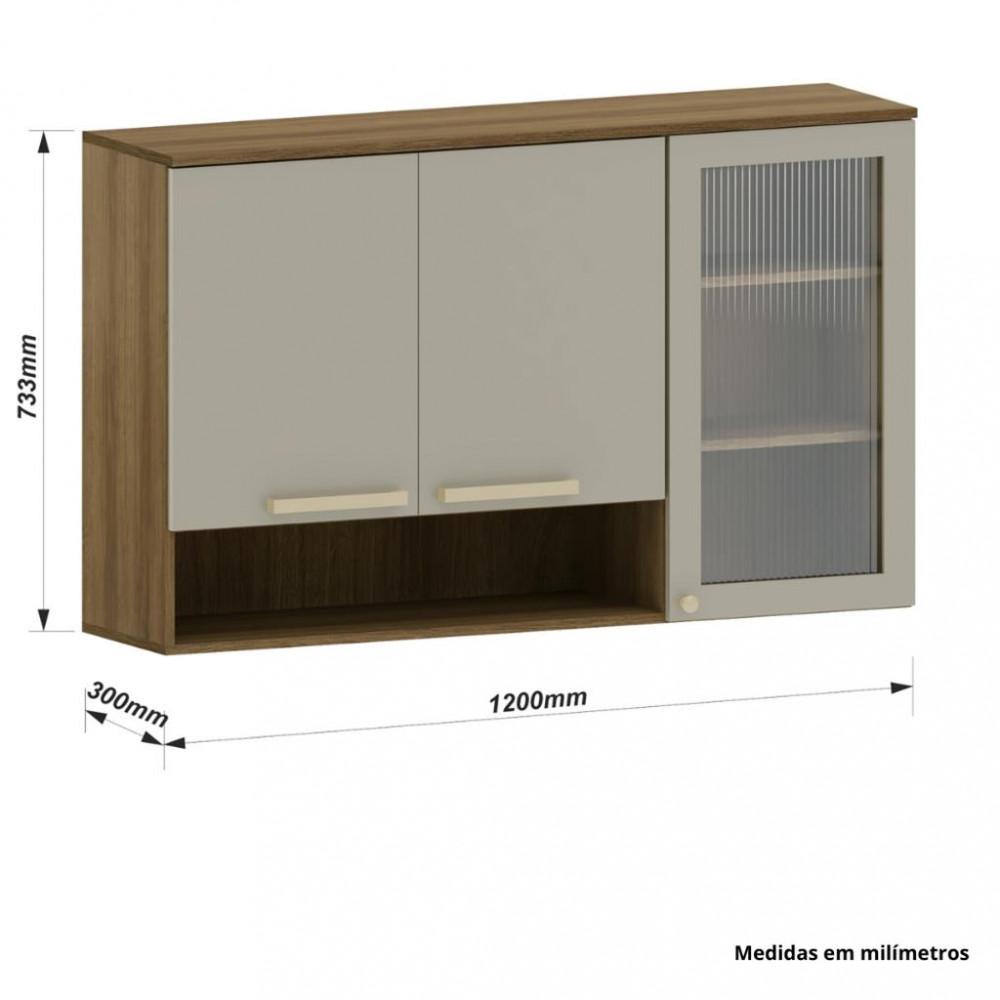 Armário Aéreo 3 Portas 120cm Isis Luciane - 4
