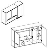 Armario Aereo 3 Portas 120cm Nicho Isis Luciane - 3