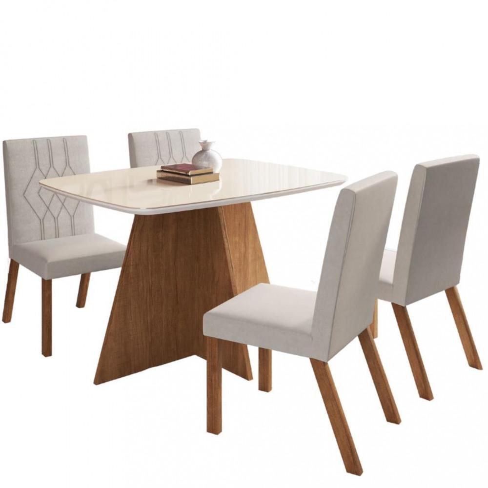 Sala de Jantar Mesa com 4 Cadeiras Joli 150/28 Zamarchi - 2