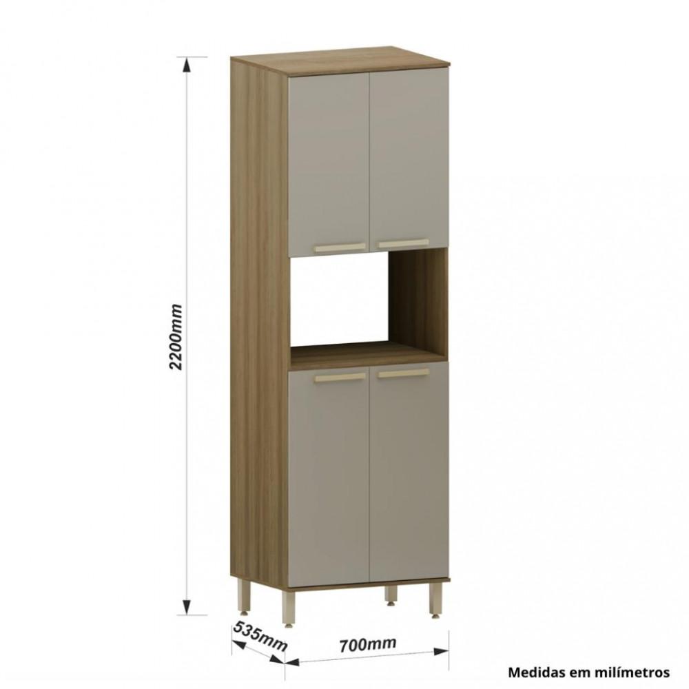 Paneleiro Duplo 4 Portas 70cm Isis Luciane - 4