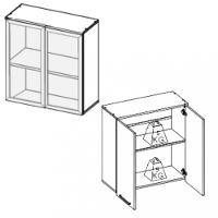 Armário Aéreo 2 Portas de Vidro 80cm Isis Luciane - 3