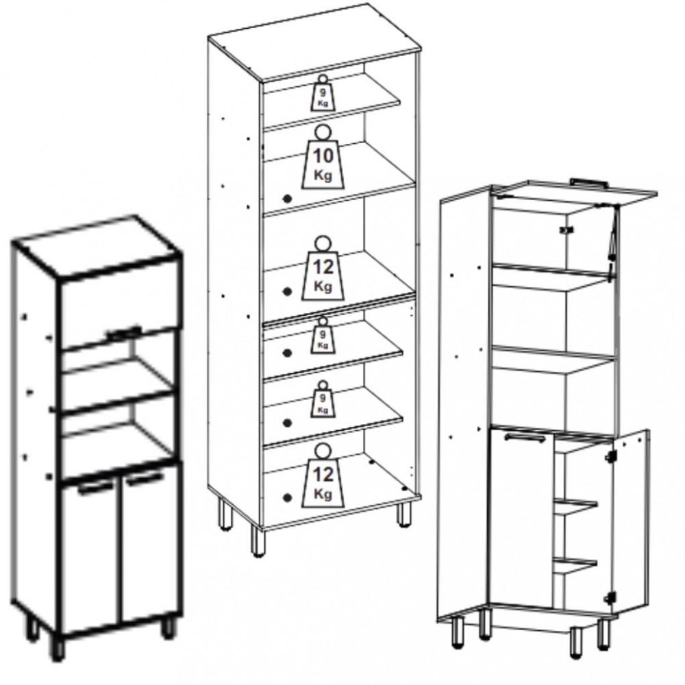 Paneleiro Torre Quente 3 Portas Isis Luciane - 3