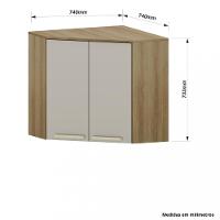 Armário Aéreo Canto Diagonal 2 Portas 74cm Isis Luciane - 4
