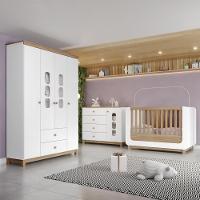 Quarto de Bebê Guarda Roupa Berço e Cômoda Aconchego Henn - 1