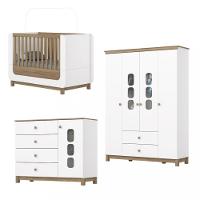 Quarto de Bebê Guarda Roupa Berço e Cômoda Aconchego Henn - 2