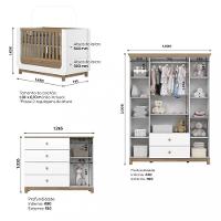 Quarto de Bebê Guarda Roupa Berço e Cômoda Aconchego Henn - 3