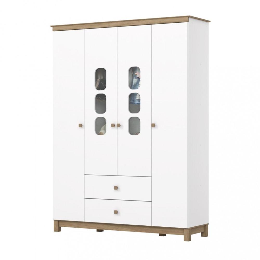 Guarda Roupa Infantil 4 Portas 2 Gavetas Aconchego Henn - 2