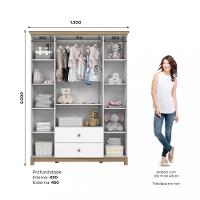 Guarda Roupa Infantil 4 Portas 2 Gavetas Aconchego Henn - 4