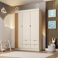 Guarda Roupa Infantil 3 Portas Ripado Ayla Phoenix Baby - 1
