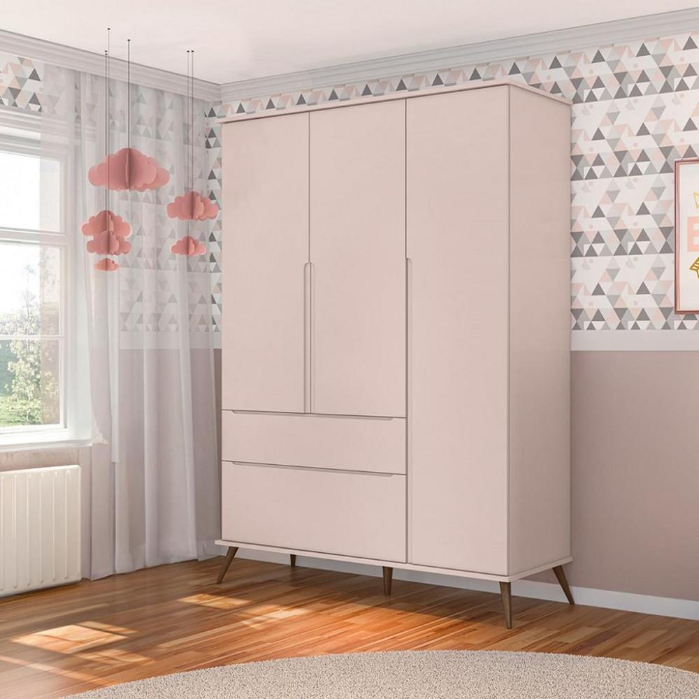 Guarda Roupa Infantil 3 Portas com Pés Melinda Phoenix Baby - 1