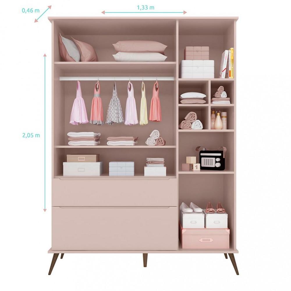 Guarda Roupa Infantil 3 Portas com Pés Melinda Phoenix Baby - 4