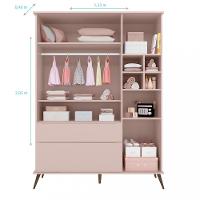 Guarda Roupa Infantil 3 Portas com Pés Melinda Phoenix Baby - 4