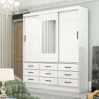 Guarda Roupa Casal com Espelho 3 Portas de Correr 9 Gavetas Sevilha Carioca Móveis - 1