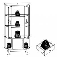 Cristaleira 4 Portas 2 Gavetas Moss Madetec - 3