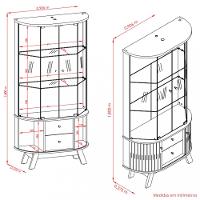 Cristaleira 4 Portas 2 Gavetas Moss Madetec - 4