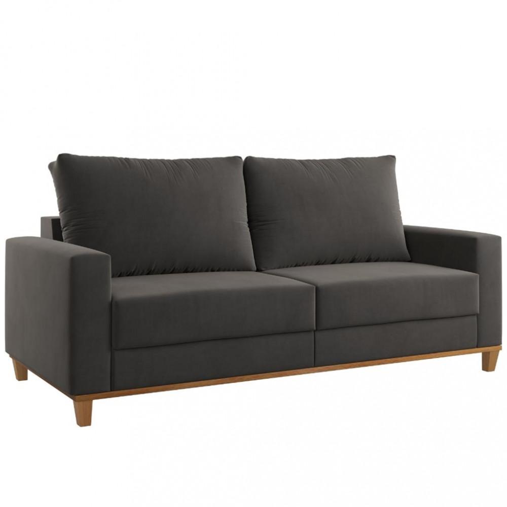 Sofá 3 Lugares Veludo 180cm Vicente Viero Móveis - 2