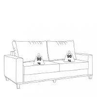 Sofá 3 Lugares Veludo 180cm Vicente Viero Móveis - 3